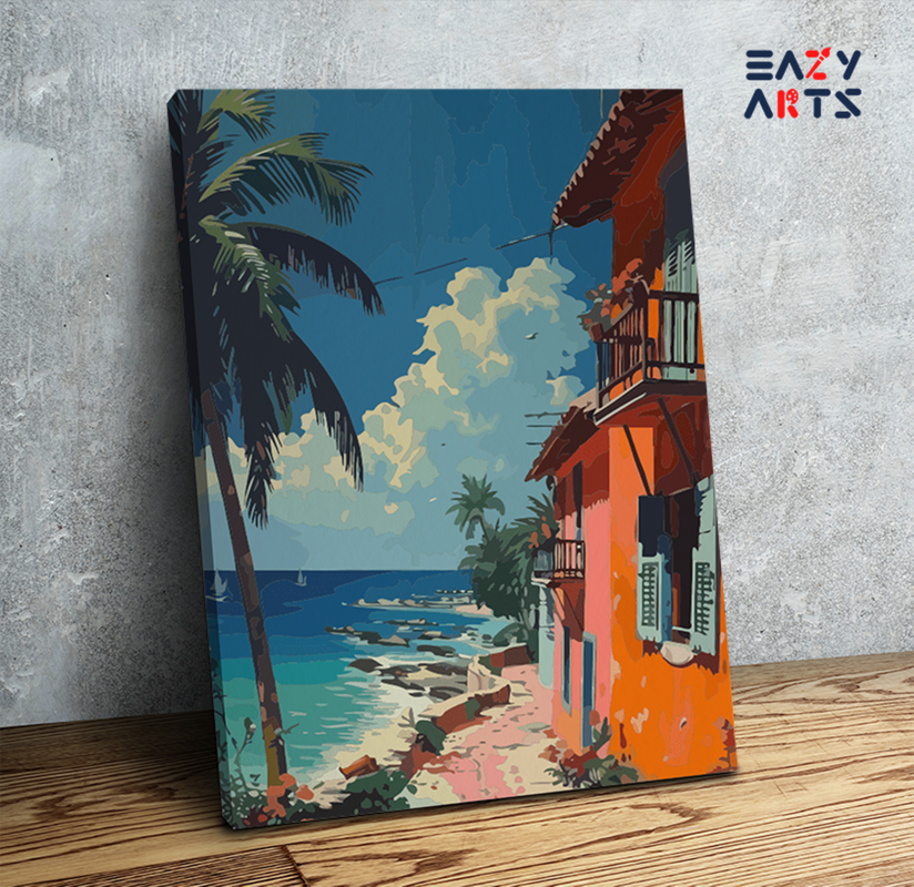 Tropical Coastal Escape Paint by Numbers Kit
