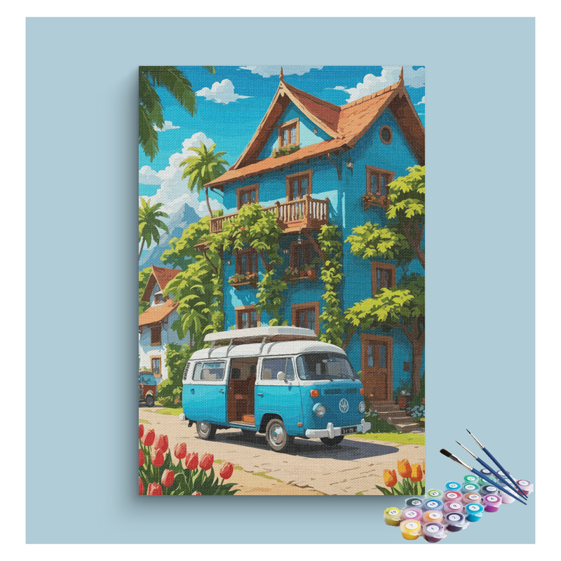 Sunny Getaway Van Life Paint by Numbers Kit