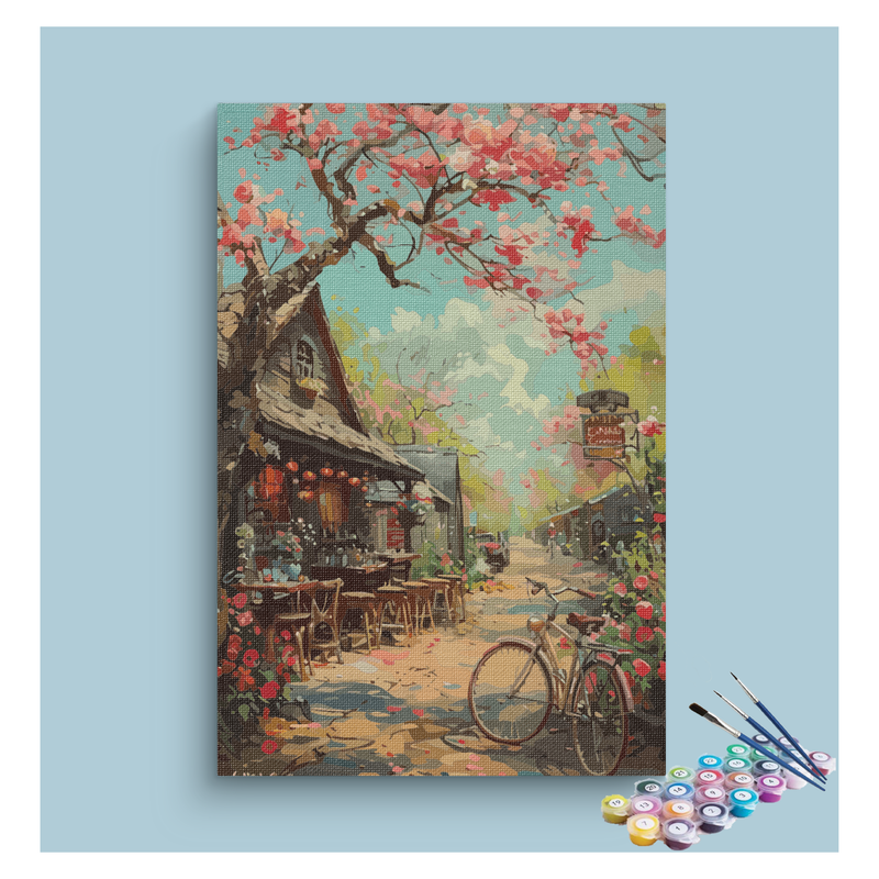 Charming Village Café Paint by Numbers Kit