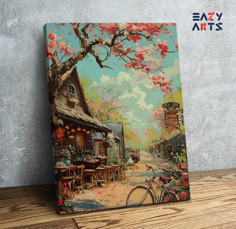Charming Village Café Paint by Numbers Kit