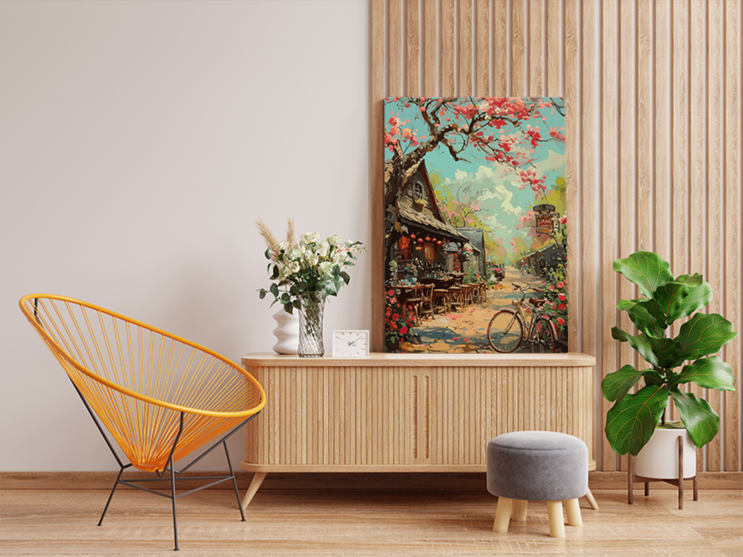 Charming Village Café Paint by Numbers Kit