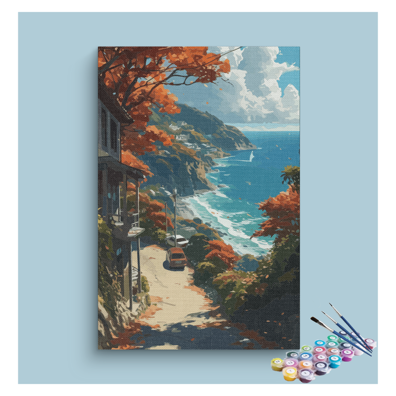 Autumn Coastal Drive Paint by Numbers Kit