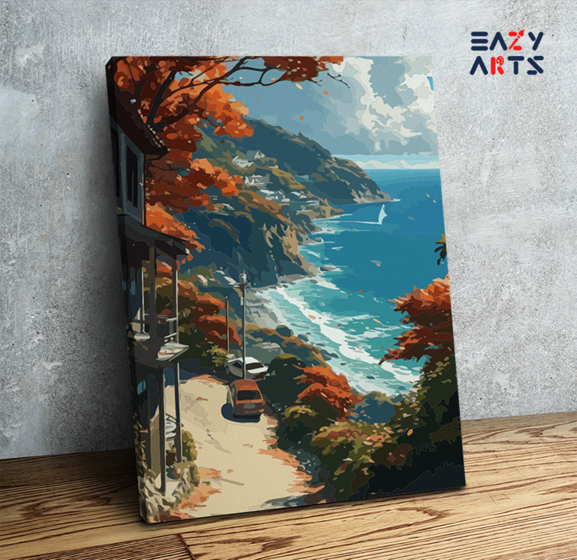 Autumn Coastal Drive Paint by Numbers Kit