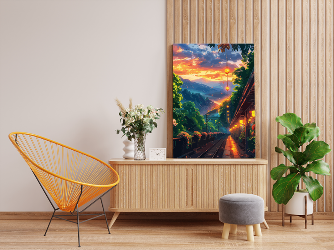 Evening Lantern Railway Paint by Numbers Kit