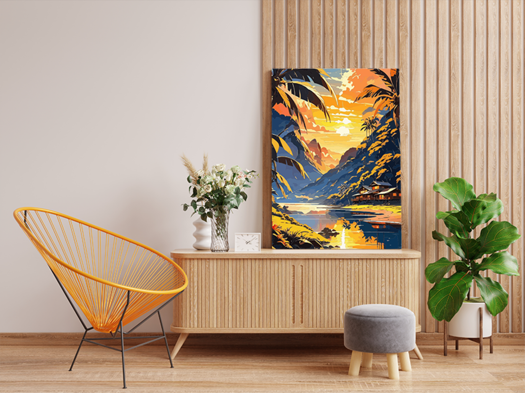 Tropical Sunset Retreat Paint by Numbers Kit