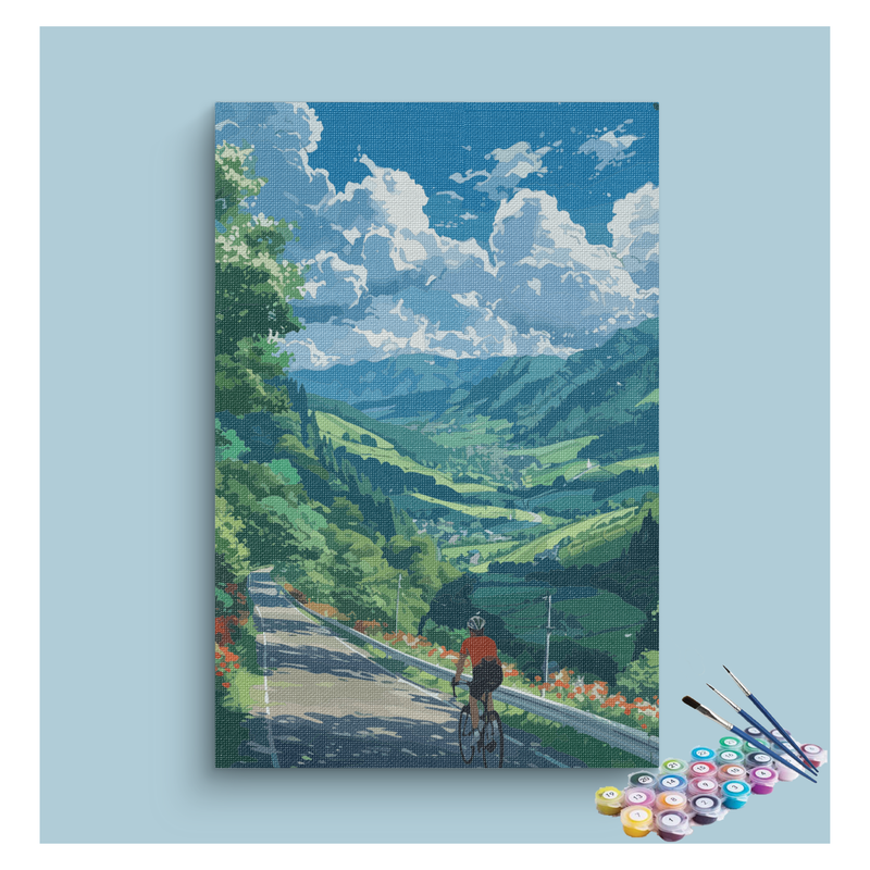 Mountain Valley Cyclist Paint by Numbers Kit