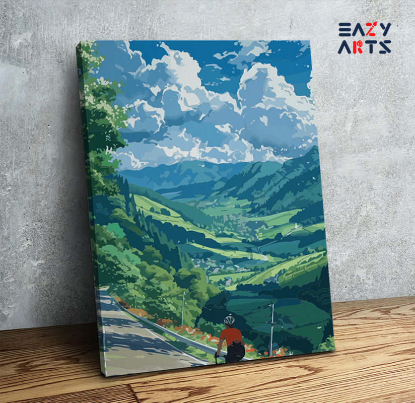 Mountain Valley Cyclist Paint by Numbers Kit