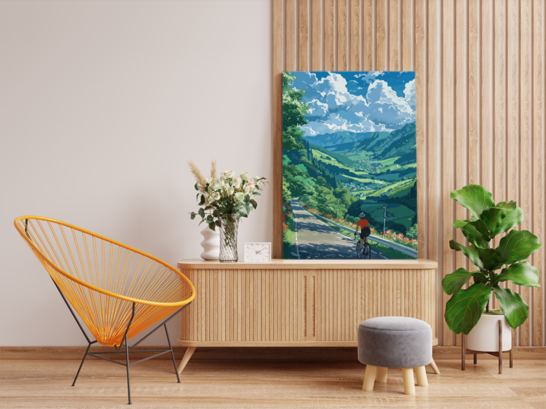 Mountain Valley Cyclist Paint by Numbers Kit