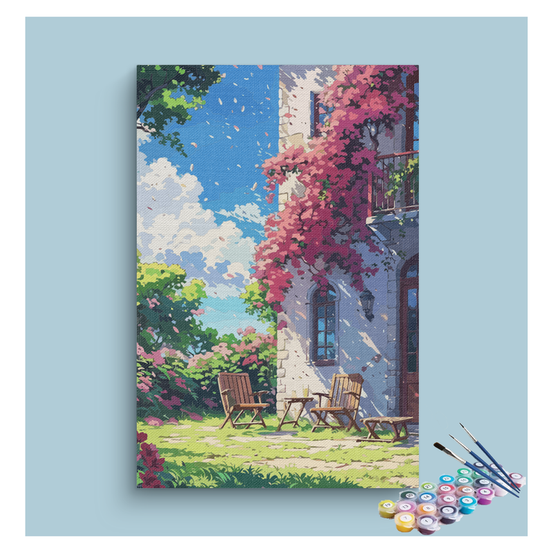 Sunny Garden Terrace Paint by Numbers Kit