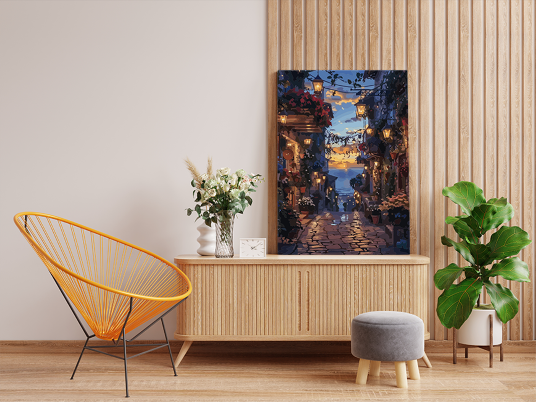 Evening Lantern Street Paint by Numbers Kit