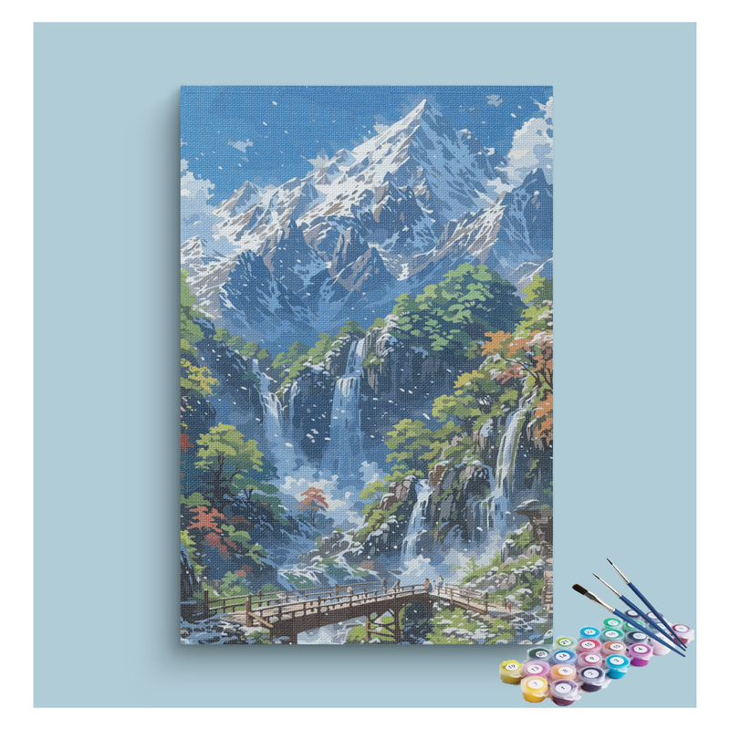 Majestic Mountain Falls Paint by Numbers Kit