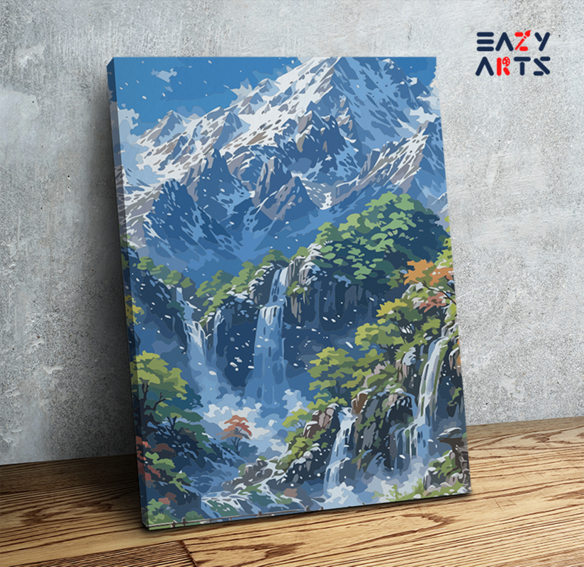 Majestic Mountain Falls Paint by Numbers Kit
