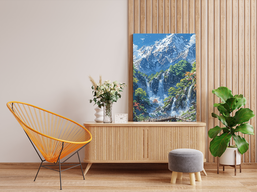 Majestic Mountain Falls Paint by Numbers Kit