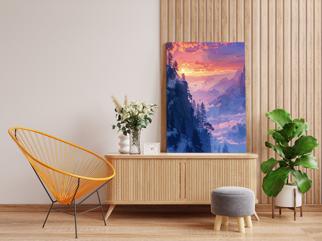Tranquil Mountain Sunrise Paint by Numbers Kit