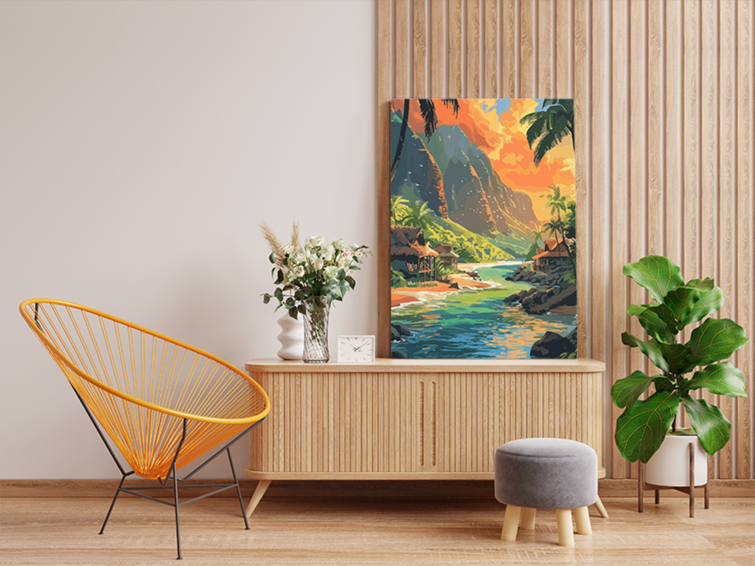 Tropical Sunset Paradise Paint by Numbers Kit