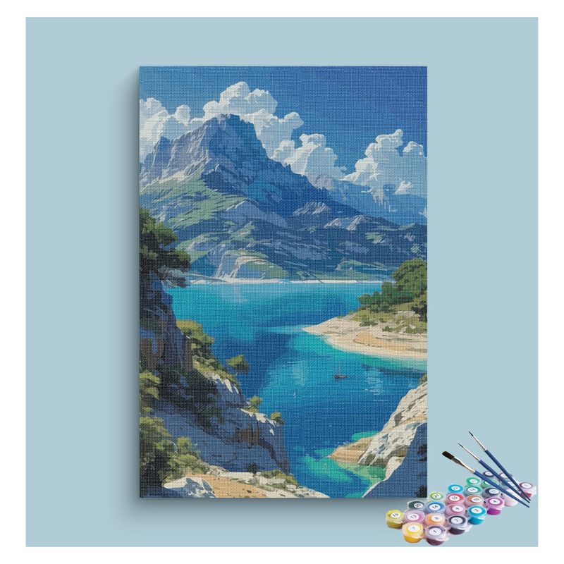 Majestic Mountain with Lake Paint by Numbers Kit