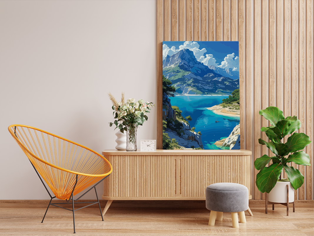 Majestic Mountain with Lake Paint by Numbers Kit
