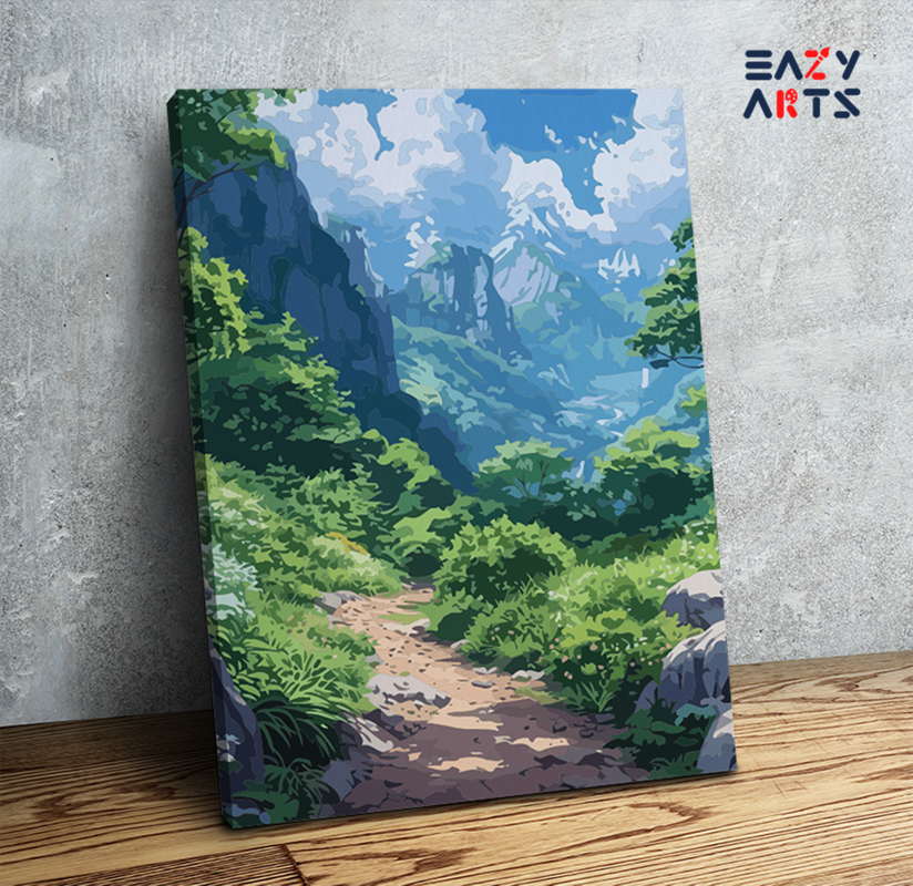 Tranquil Mountain Path Paint by Numbers Kit