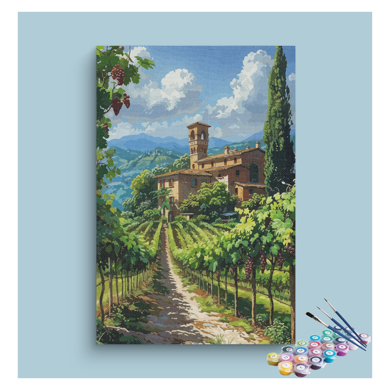 Tuscan Vineyard Villa Paint by Numbers Kit