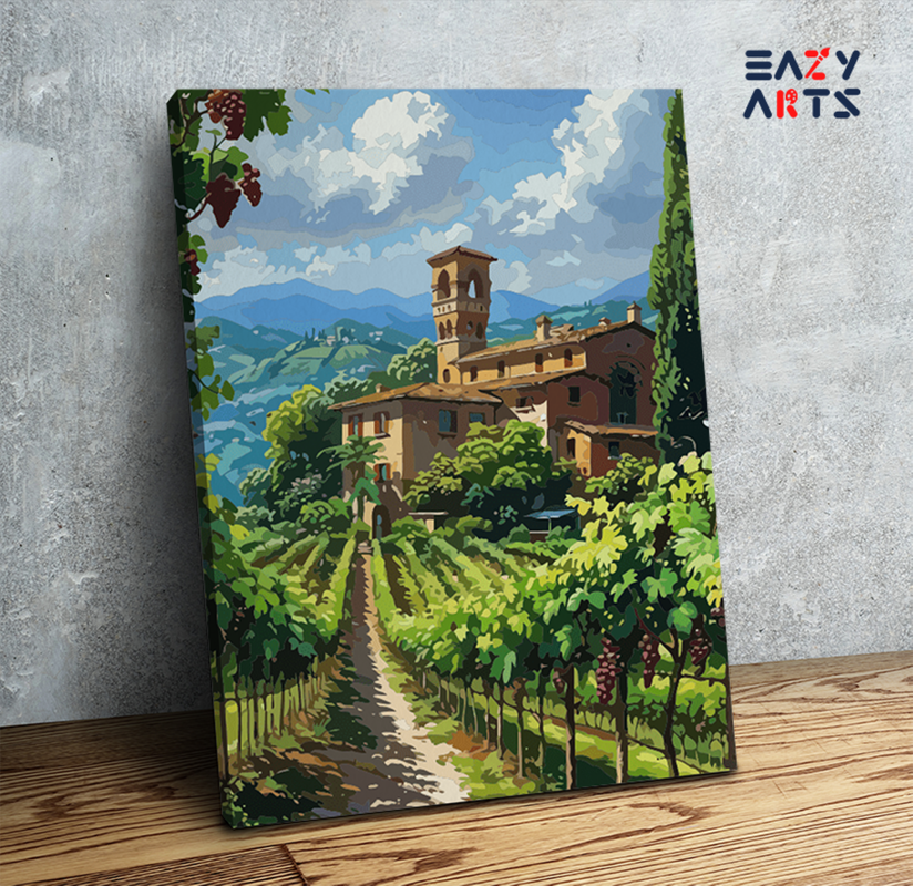 Tuscan Vineyard Villa Paint by Numbers Kit