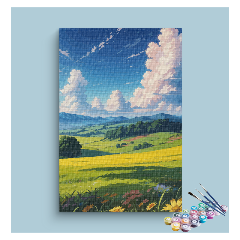 Golden Fields and Blue Sky Paint by Numbers Kit