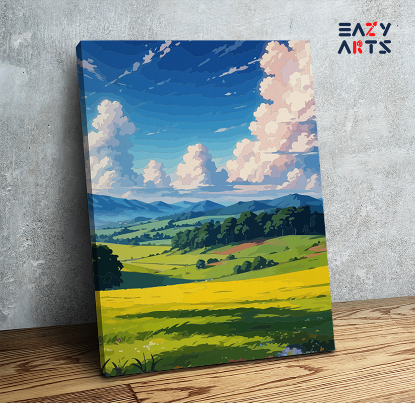 Golden Fields and Blue Sky Paint by Numbers Kit