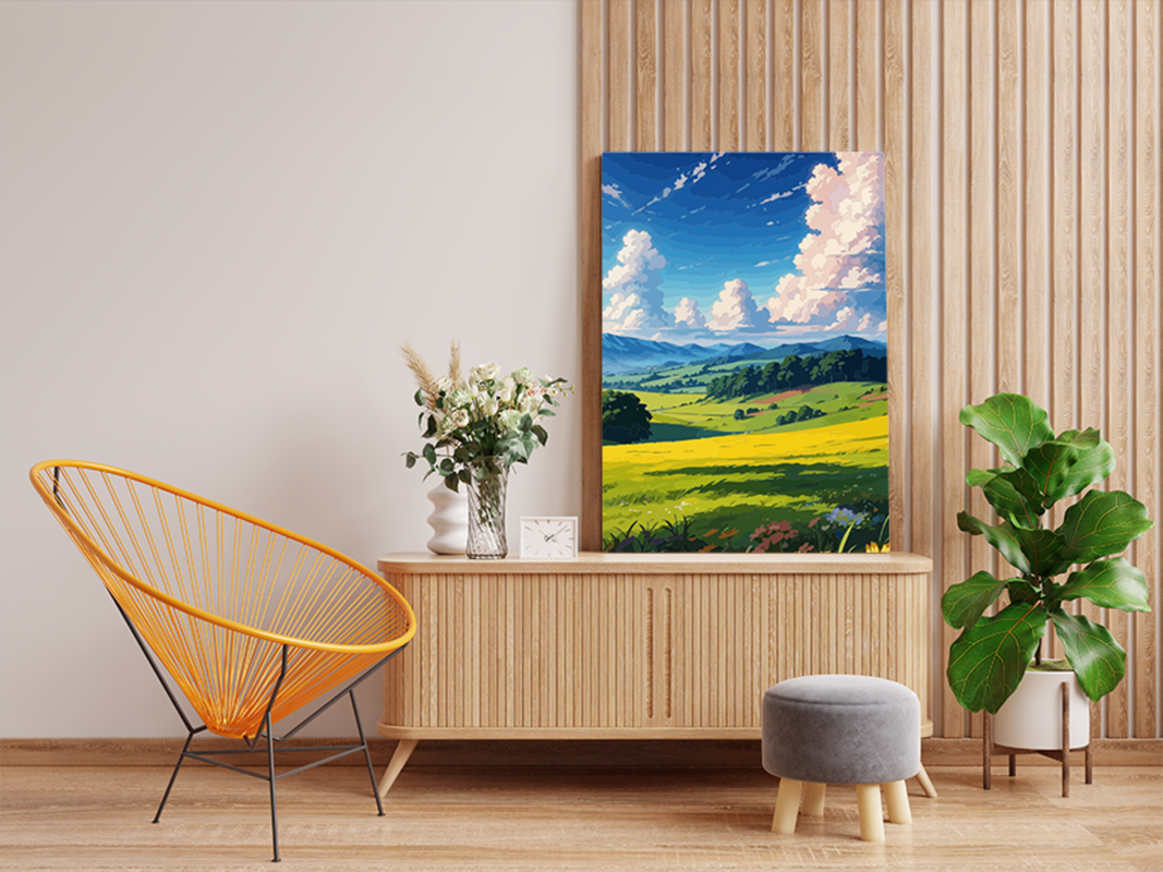 Golden Fields and Blue Sky Paint by Numbers Kit
