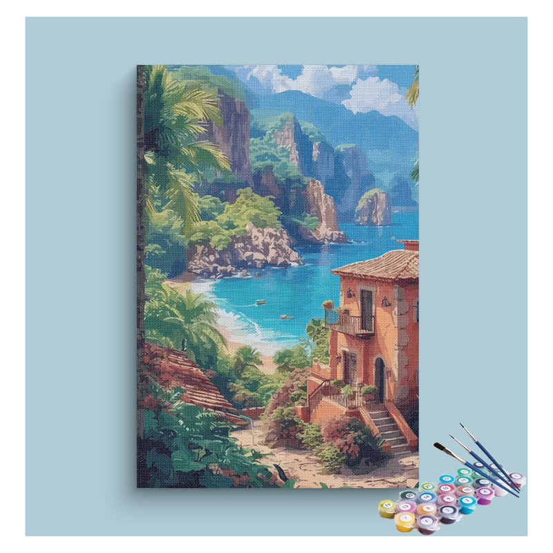 Seaside Cliffs and Villa Paint by Numbers Kit
