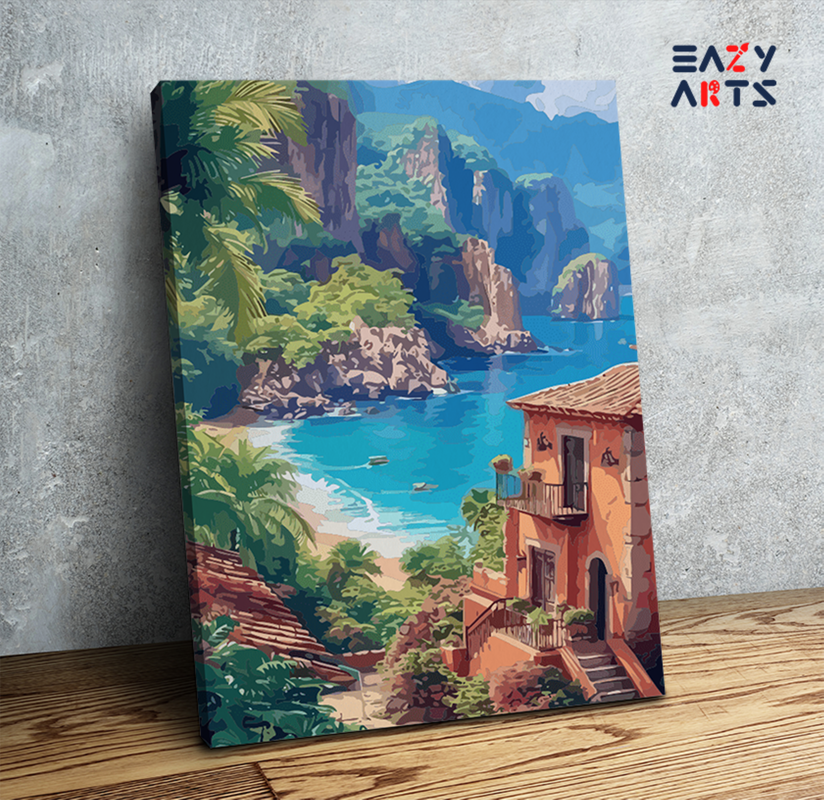 Seaside Cliffs and Villa Paint by Numbers Kit