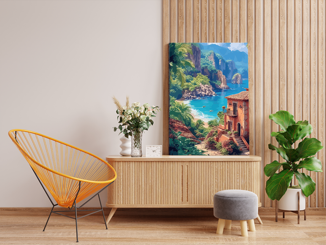 Seaside Cliffs and Villa Paint by Numbers Kit
