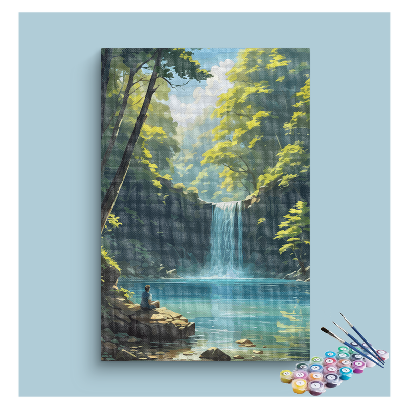 Tranquil Falls: Paint by Numbers Kit