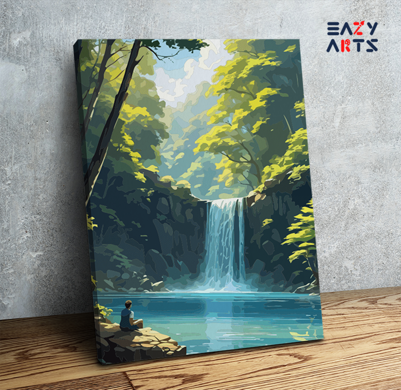 Tranquil Falls: Paint by Numbers Kit