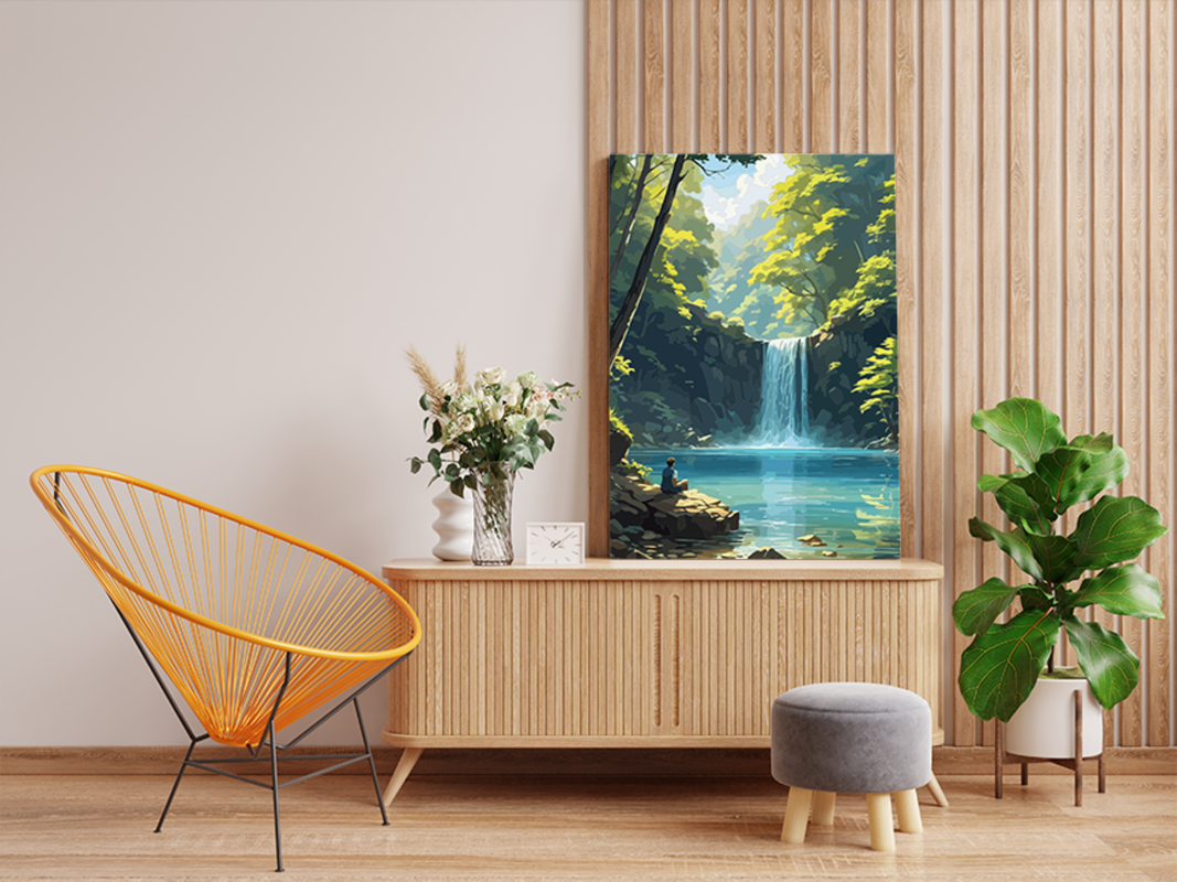 Tranquil Falls: Paint by Numbers Kit