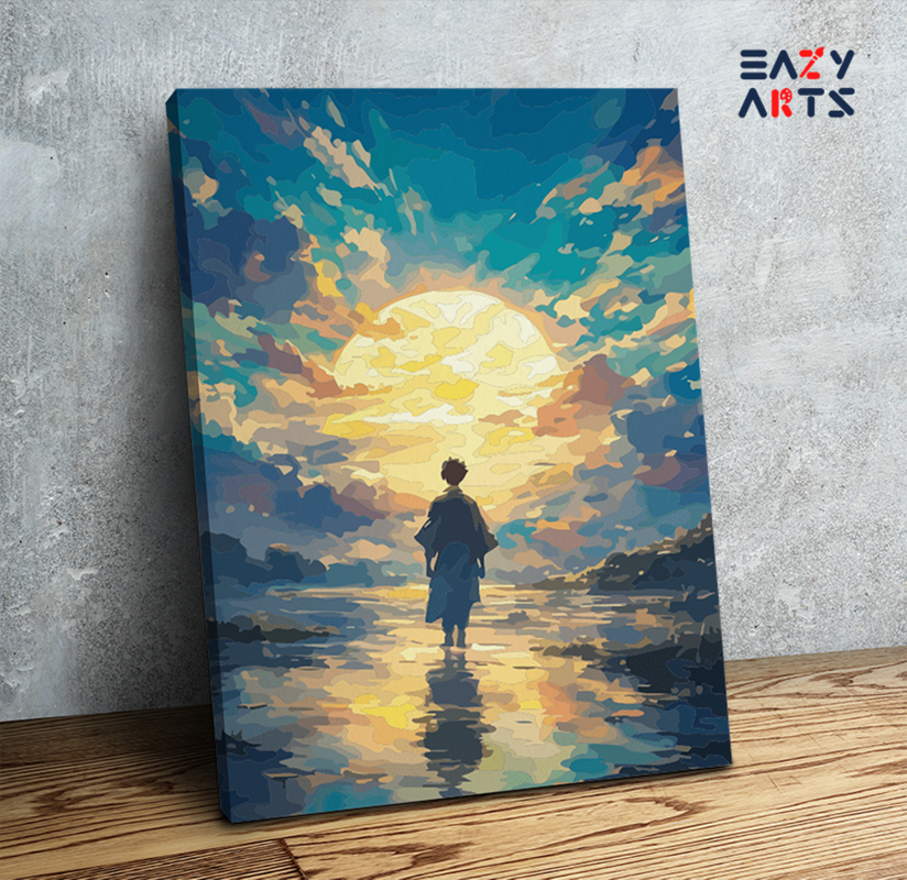 Sunset Reflection Silhouette Paint by Numbers Kit