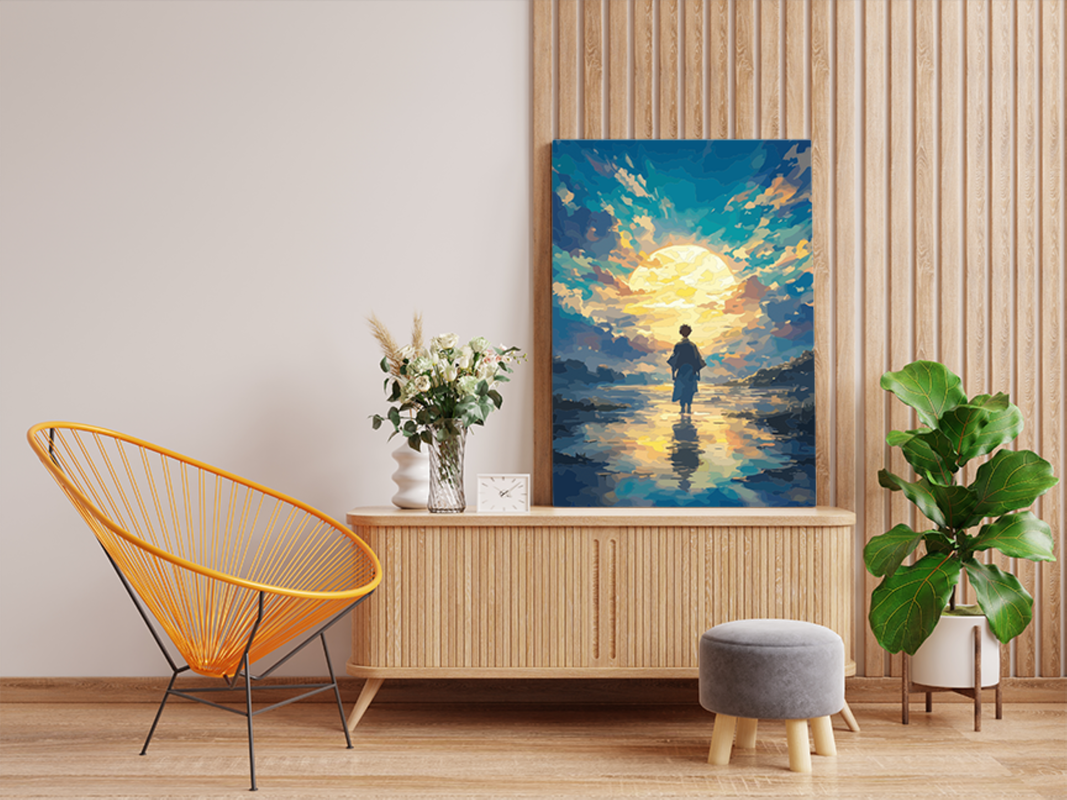 Sunset Reflection Silhouette Paint by Numbers Kit
