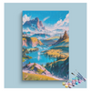 Eazy Arts Mountain Valley River Landscape Paint by Numbers Kit