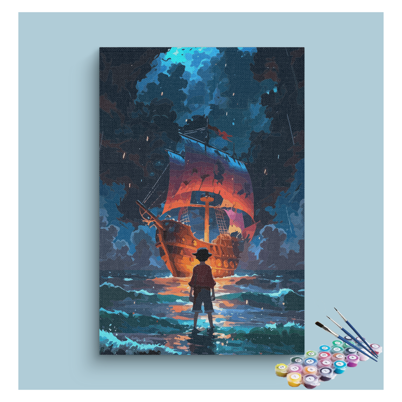 Pirate Ship Adventure at Sea Paint by Numbers Kit
