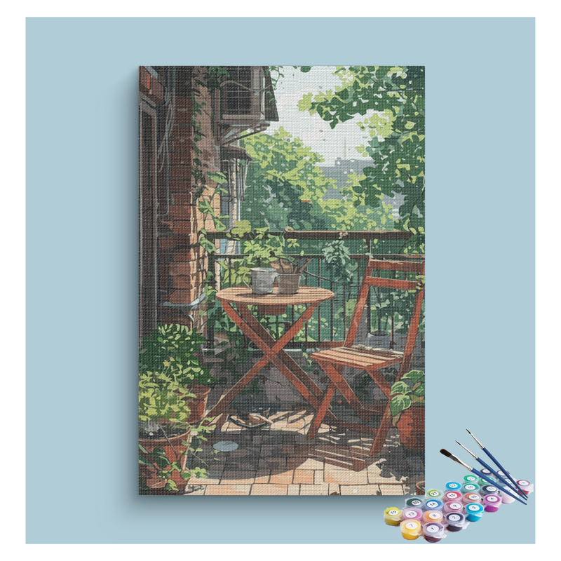 Cozy Balcony Garden Paint by Numbers Kit