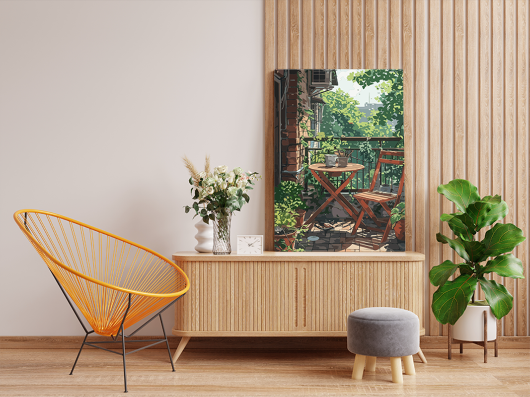 Cozy Balcony Garden Paint by Numbers Kit