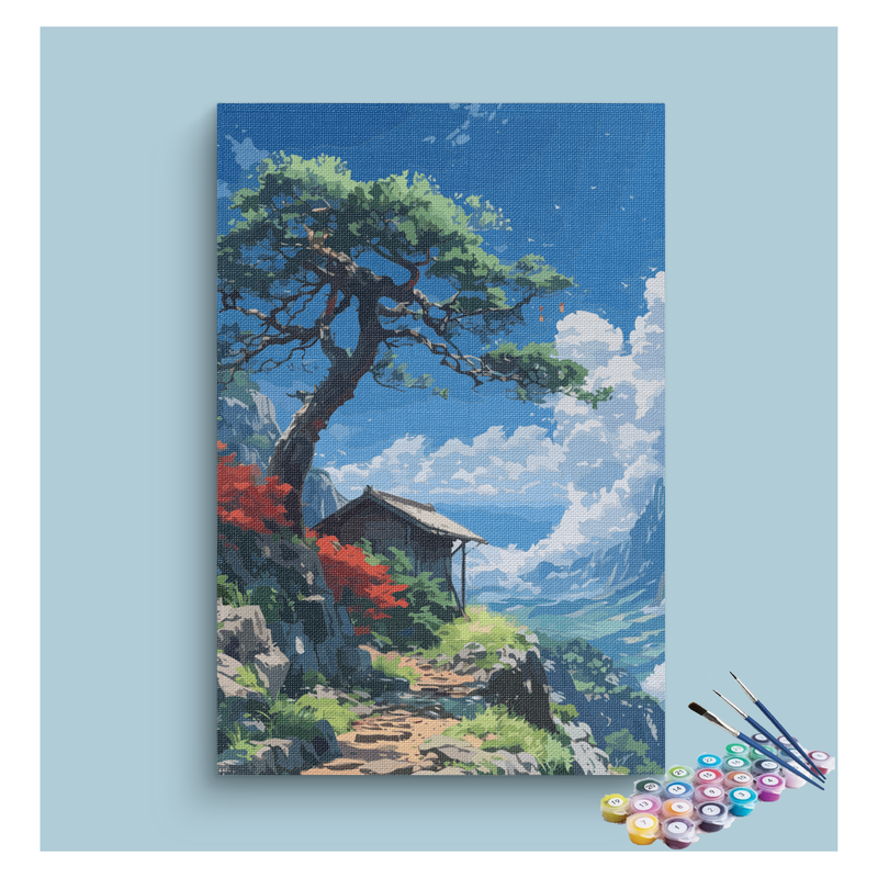 Mountain Cabin Pathway Paint by Numbers Kit