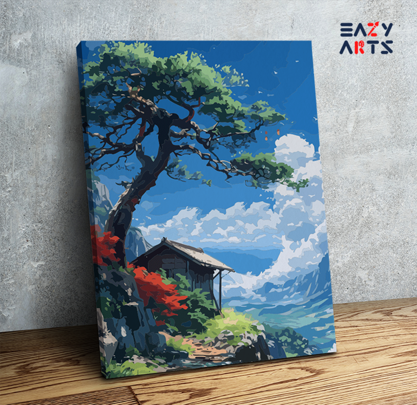 Mountain Cabin Pathway Paint by Numbers Kit