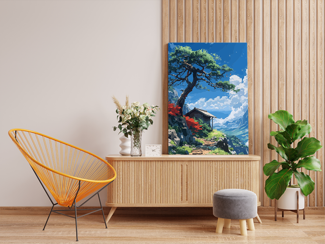 Mountain Cabin Pathway Paint by Numbers Kit
