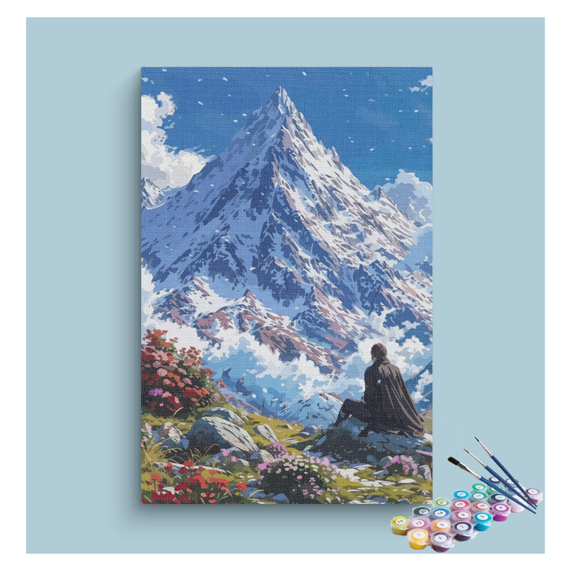 Majestic Snow-Capped Mountain Paint by Numbers Kit
