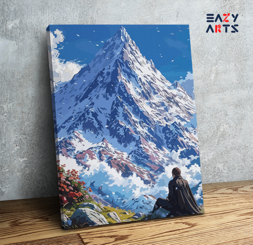 Majestic Snow-Capped Mountain Paint by Numbers Kit