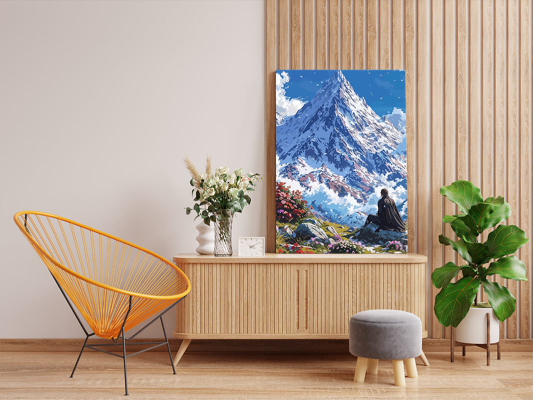 Majestic Snow-Capped Mountain Paint by Numbers Kit