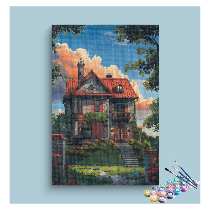 Charming Vintage Villa Paint by Numbers Kit