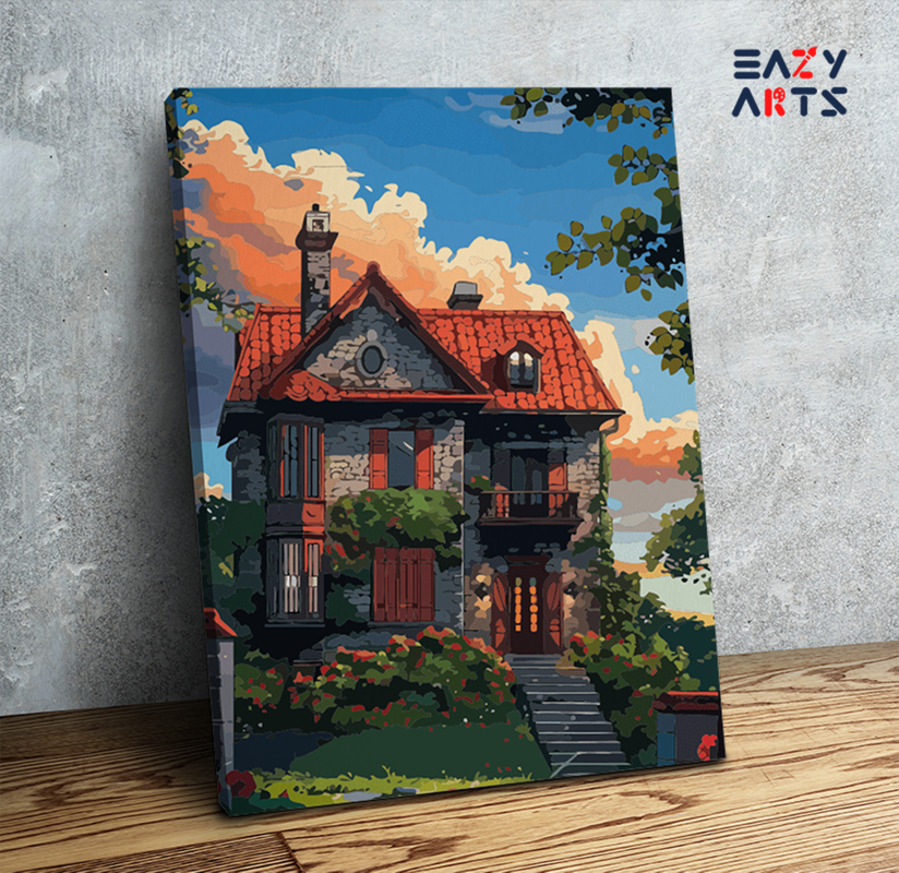 Charming Vintage Villa Paint by Numbers Kit