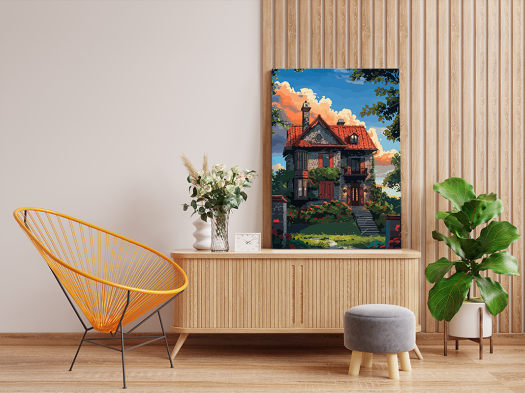 Charming Vintage Villa Paint by Numbers Kit