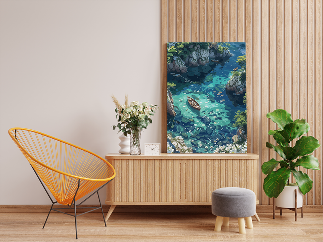 Crystal Clear Cove with Boats Paint by Numbers Kit