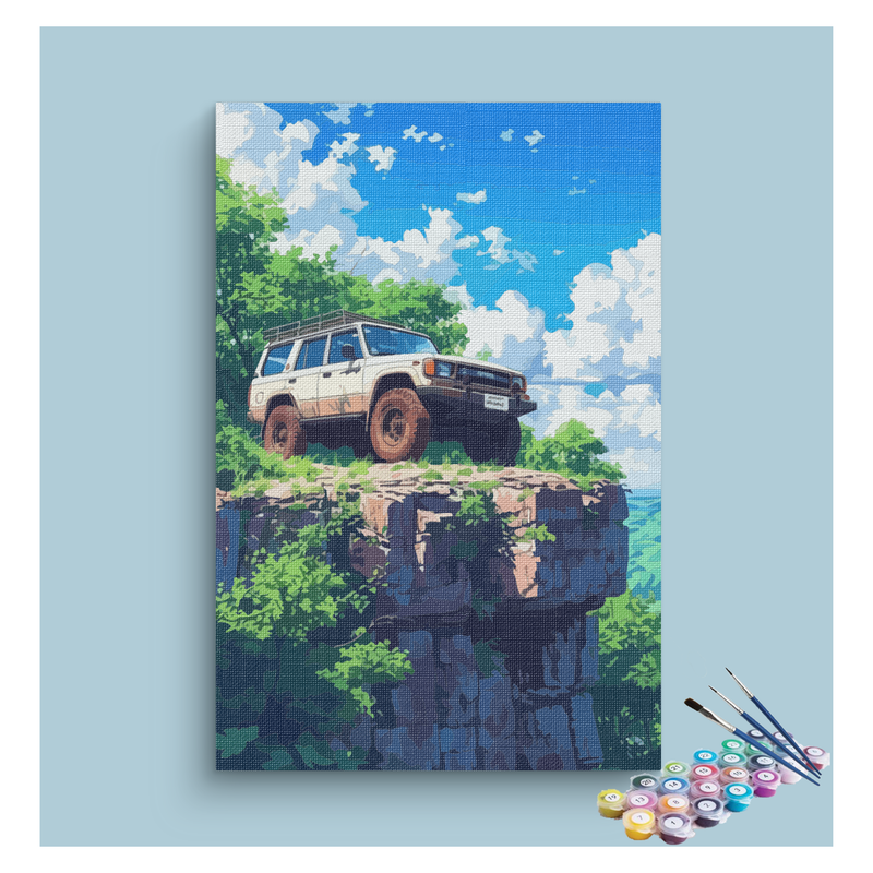 Off-Road Adventure SUV on Cliff Paint by Numbers Kit